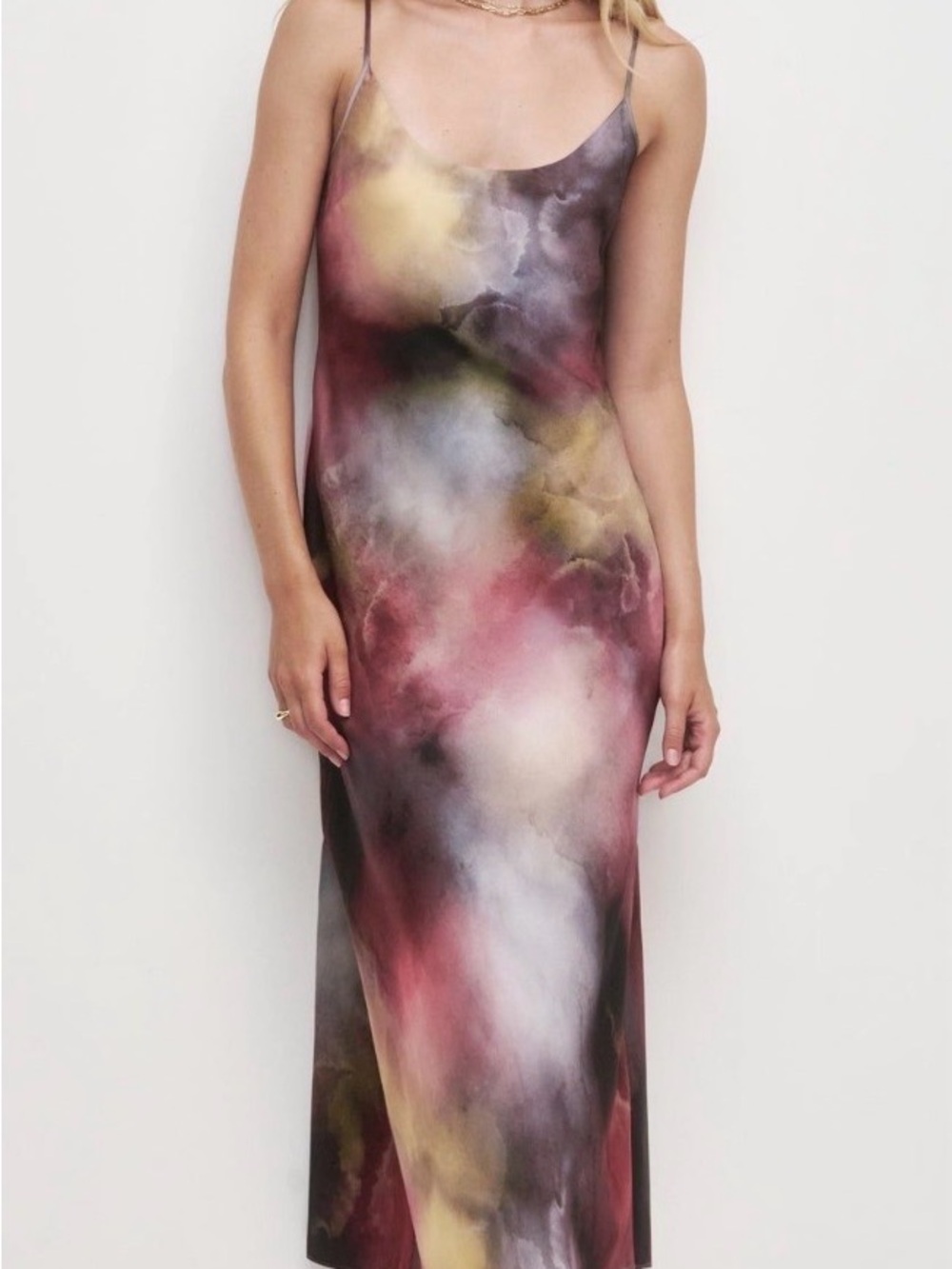 Favorite Daughter Multicolor Watercolor Slip Maxi Dress